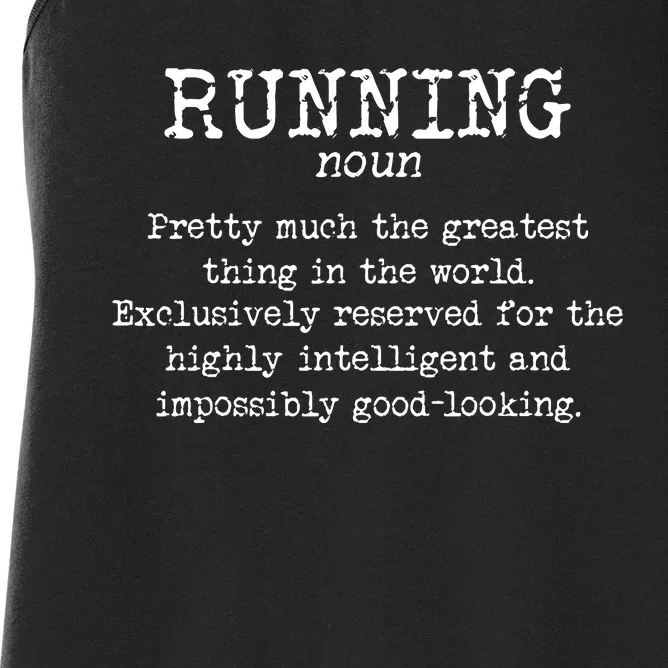 Running Funny Definition Funny 5k Marathon Runner Women's Racerback Tank