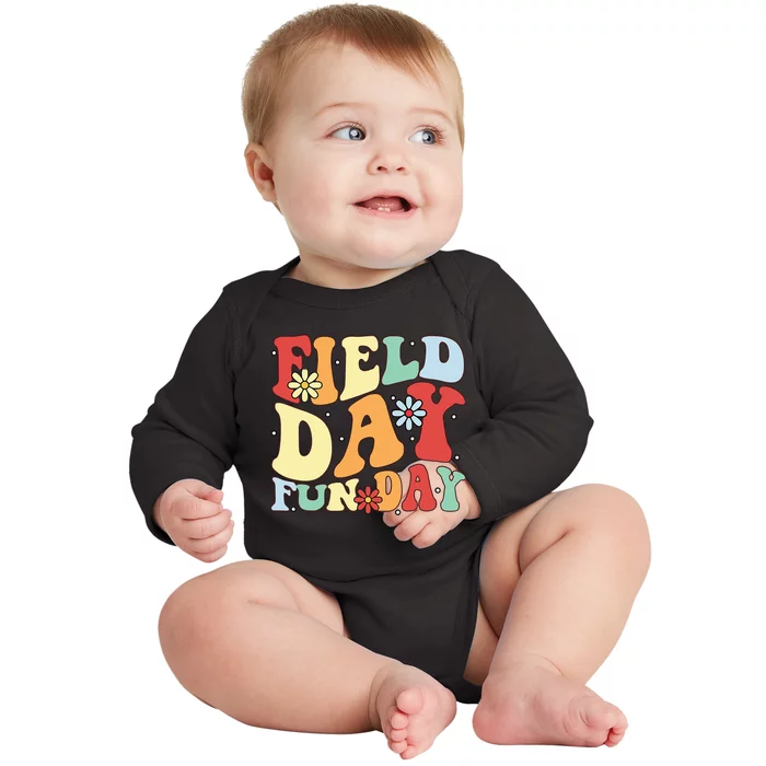 Retro Field Day Fun Day Field Day Games Adults Teachers Baby Long Sleeve Bodysuit