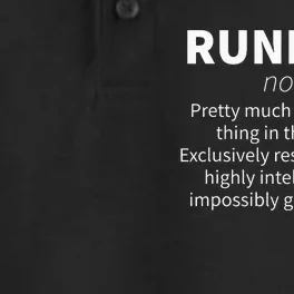 Running Funny Definition Funny 5k Marathon Runner Gift Dry Zone Grid Performance Polo