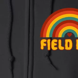 Retro field day yellow rainbow field day teachers Full Zip Hoodie