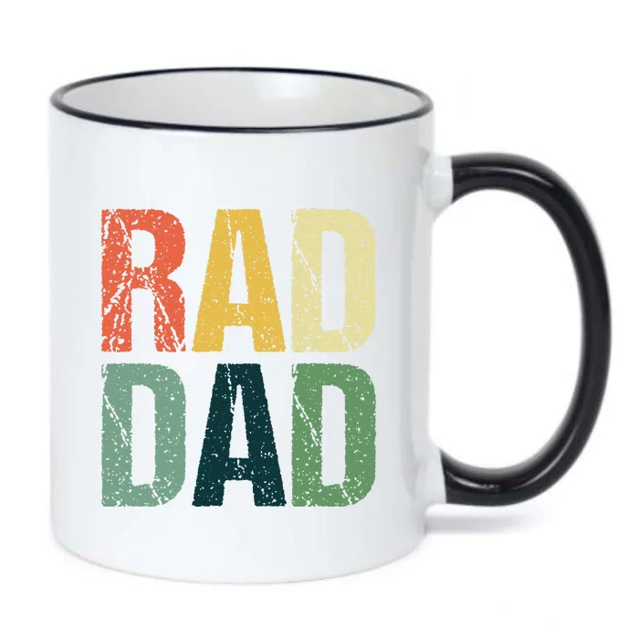 Retro Fathers Day Gift Rad Dad Cool Father Daddy Black Color Changing Mug