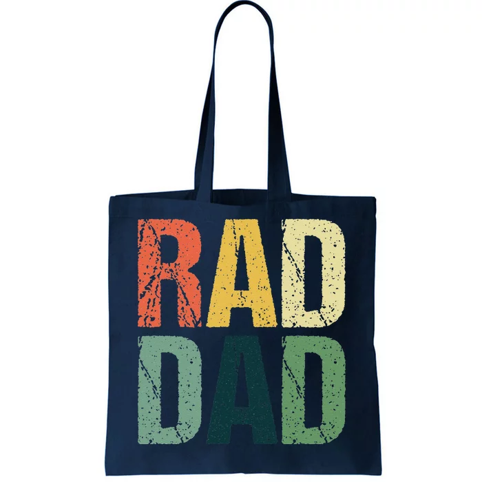 Retro Fathers Day Gift Rad Dad Cool Father Daddy Tote Bag