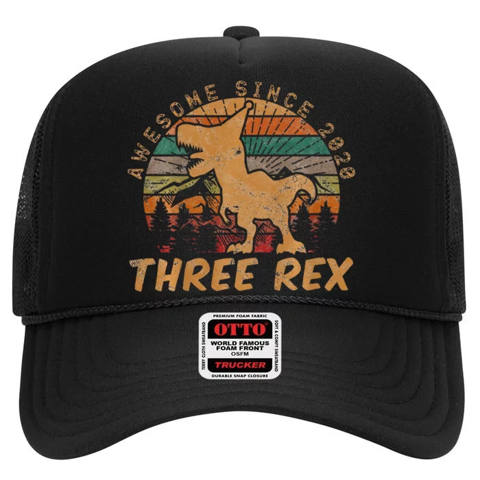 Roaring Fun Dinosaur Themed 3rd Birthday Gifts High Crown Mesh Trucker Hat