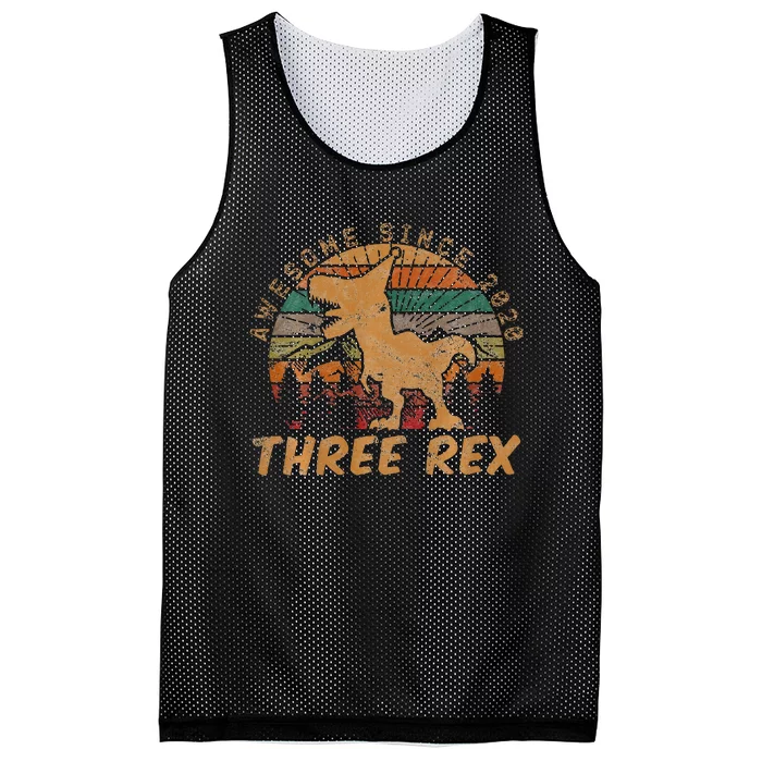 Roaring Fun Dinosaur Themed 3rd Birthday Gifts Mesh Reversible Basketball Jersey Tank