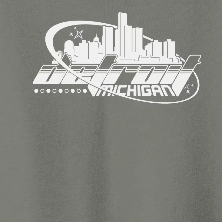 Retro Futuristic Detroit Michigan Skyline Logo Toddler T-Shirt