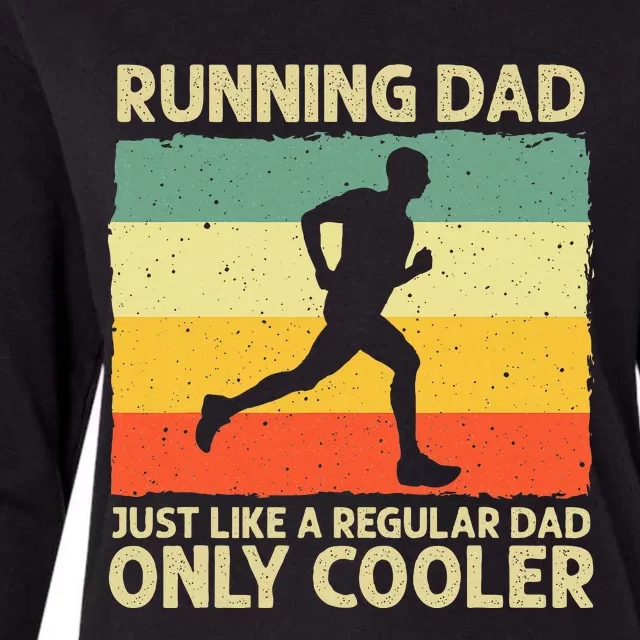 Running For Dad Marathon Runner Coach Marathoner Womens Cotton Relaxed Long Sleeve T-Shirt