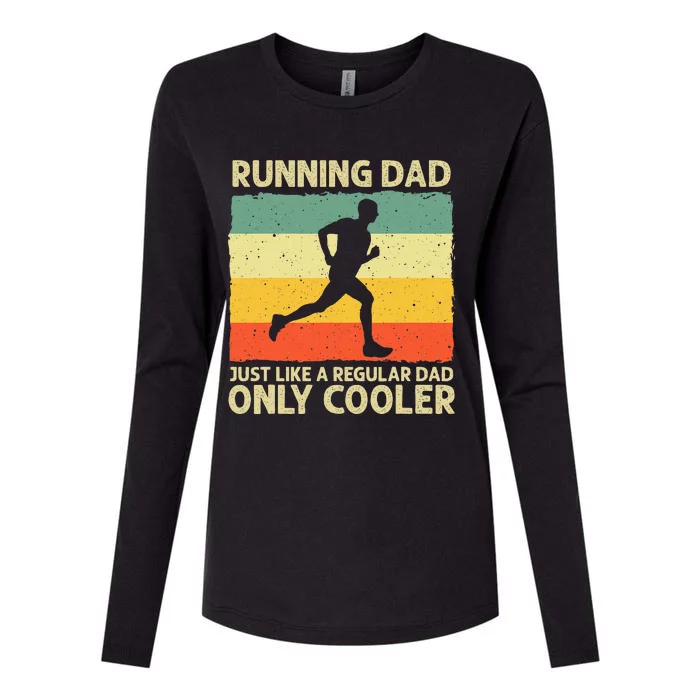 Running For Dad Marathon Runner Coach Marathoner Womens Cotton Relaxed Long Sleeve T-Shirt