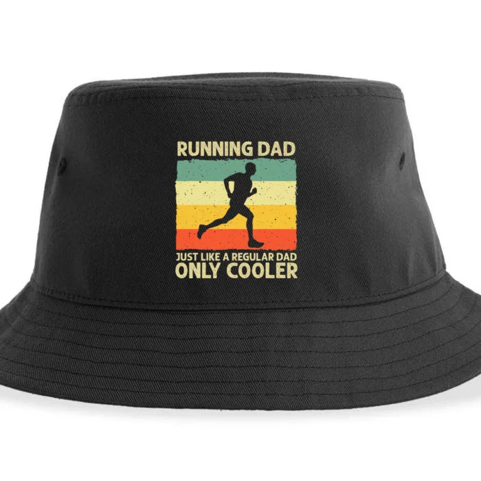 Running For Dad Marathon Runner Coach Marathoner Sustainable Bucket Hat