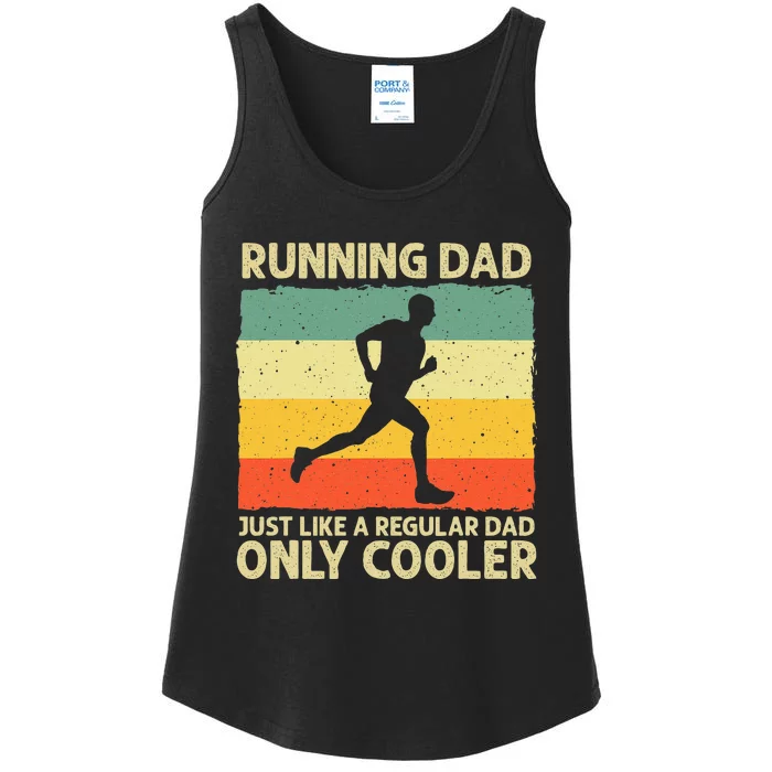 Running For Dad Marathon Runner Coach Marathoner Ladies Essential Tank