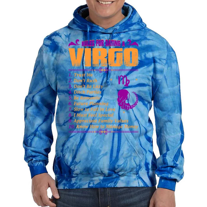 Rules For Dating A Virgo Zodiac Funny Gift Great Gift Meaningful Gift Tie Dye Hoodie