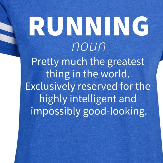 Running Funny Definition Funny 5k Marathon Runner Gift Enza Ladies Jersey Football T-Shirt