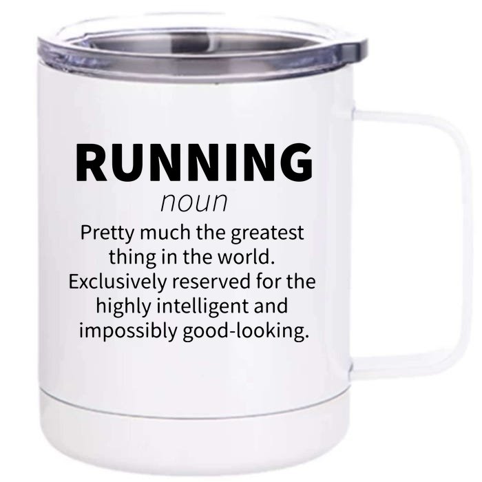 Running Funny Definition Funny 5k Marathon Runner Gift Front & Back 12oz Stainless Steel Tumbler Cup