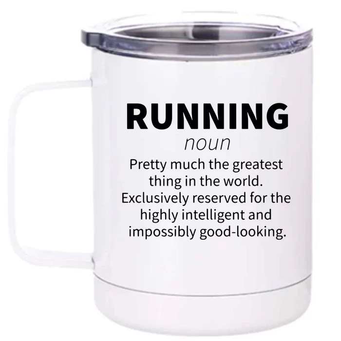 Running Funny Definition Funny 5k Marathon Runner Gift Front & Back 12oz Stainless Steel Tumbler Cup