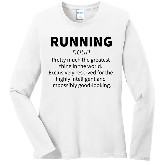 Running Funny Definition Funny 5k Marathon Runner Gift Ladies Long Sleeve Shirt