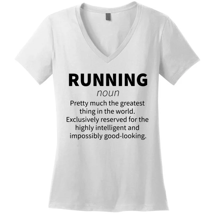 Running Funny Definition Funny 5k Marathon Runner Gift Women's V-Neck T-Shirt