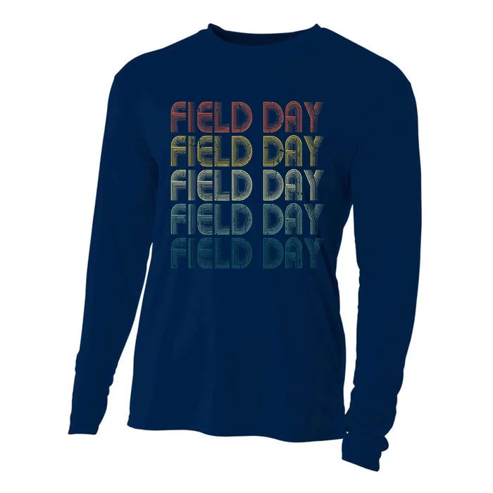 Retro Field Day For Teacher Student Fun Day 2024 Cooling Performance Long Sleeve Crew