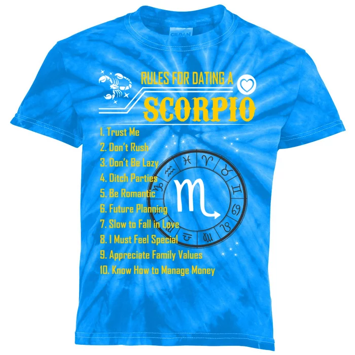 Rules For Dating A Scorpio Zodiac Funny Gift Gift Kids Tie-Dye T-Shirt