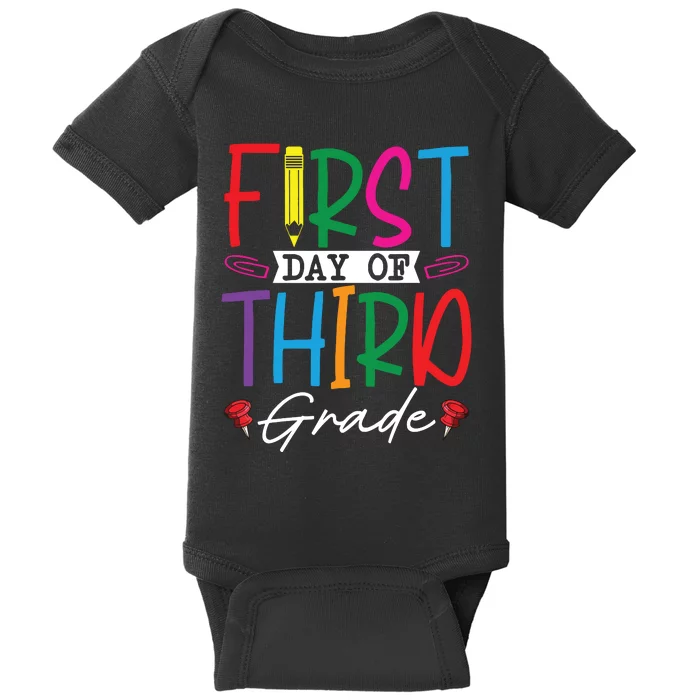 Retro First Day Of Third Grade Team Students Back To School Baby Bodysuit