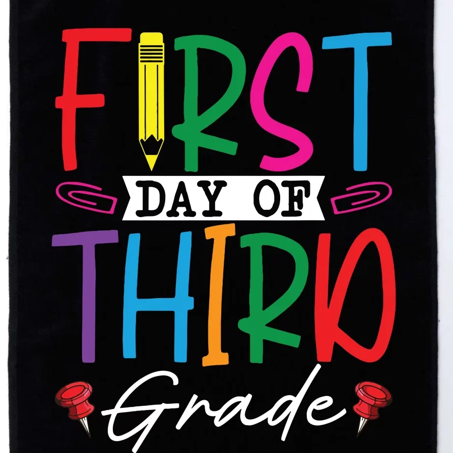 Retro First Day Of Third Grade Team Students Back To School Platinum Collection Golf Towel