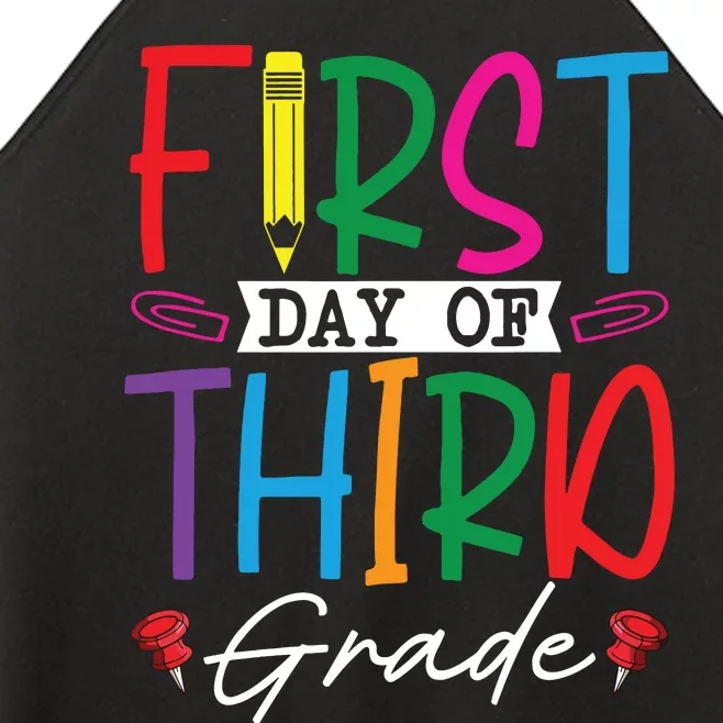 Retro First Day Of Third Grade Team Students Back To School Women’s Perfect Tri Rocker Tank