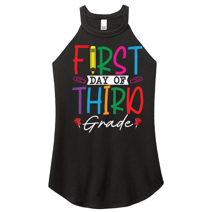 Retro First Day Of Third Grade Team Students Back To School Women’s Perfect Tri Rocker Tank