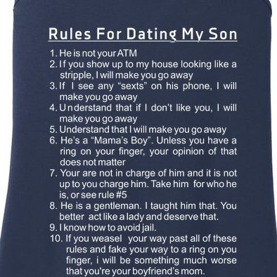 Rules For Dating My Son Ladies Essential Tank