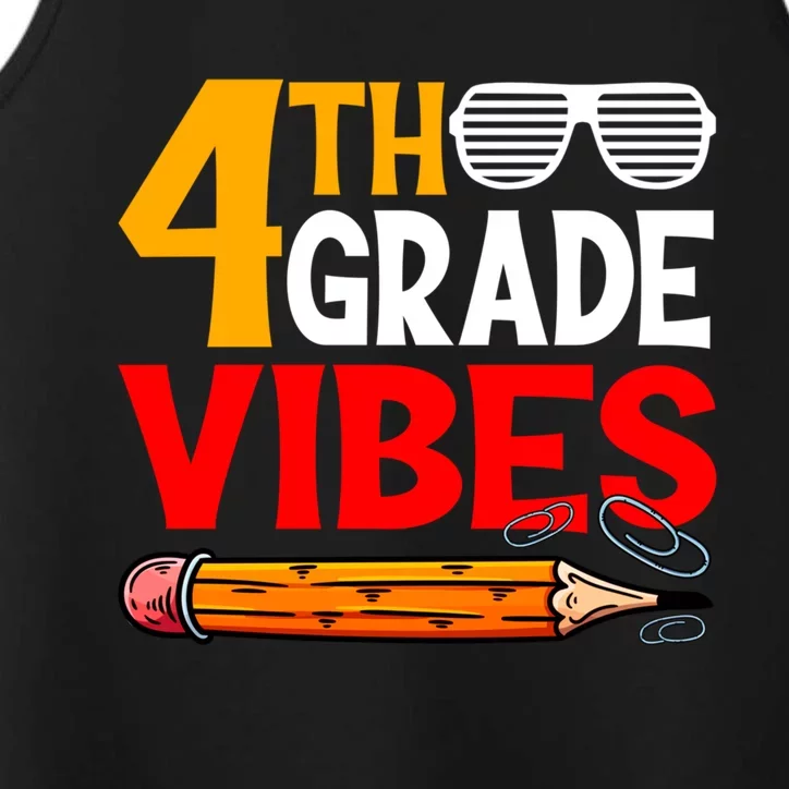 Retro First Day Of School 4Th Grade Vibes Back To School Gift Performance Tank