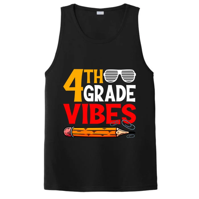 Retro First Day Of School 4Th Grade Vibes Back To School Gift Performance Tank