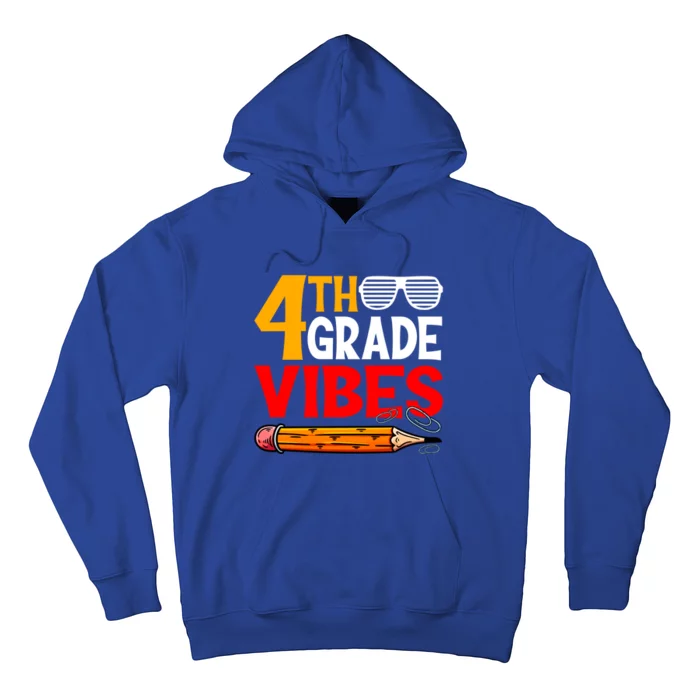 Retro First Day Of School 4Th Grade Vibes Back To School Gift Hoodie