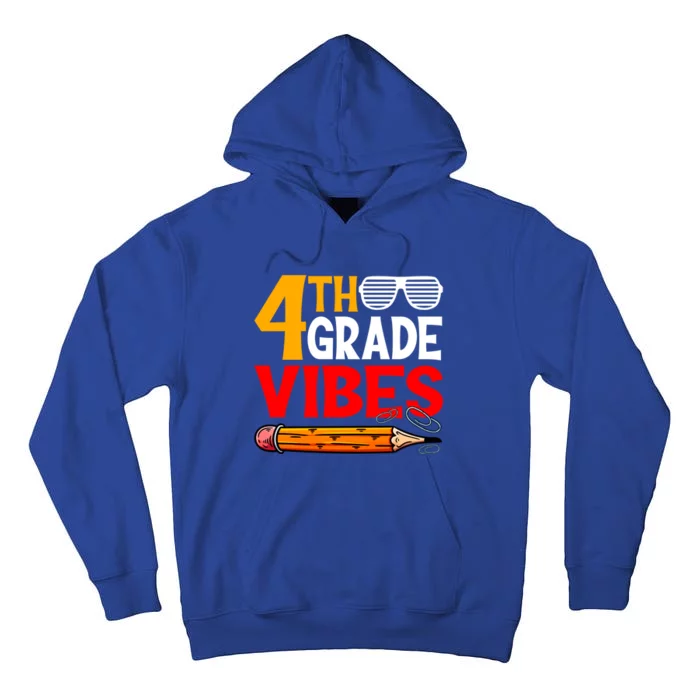 Retro First Day Of School 4Th Grade Vibes Back To School Gift Tall Hoodie