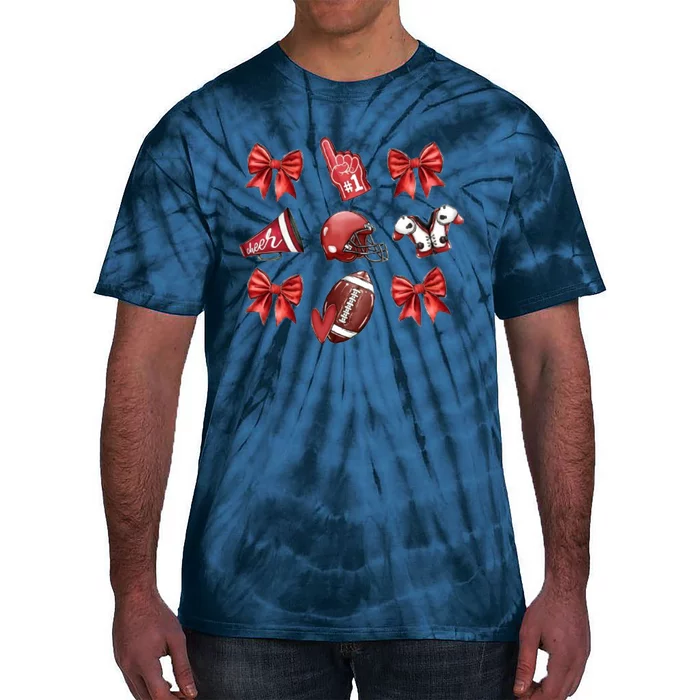 Red Football Design Retro Football DesignFootball Game Day Tie-Dye T-Shirt