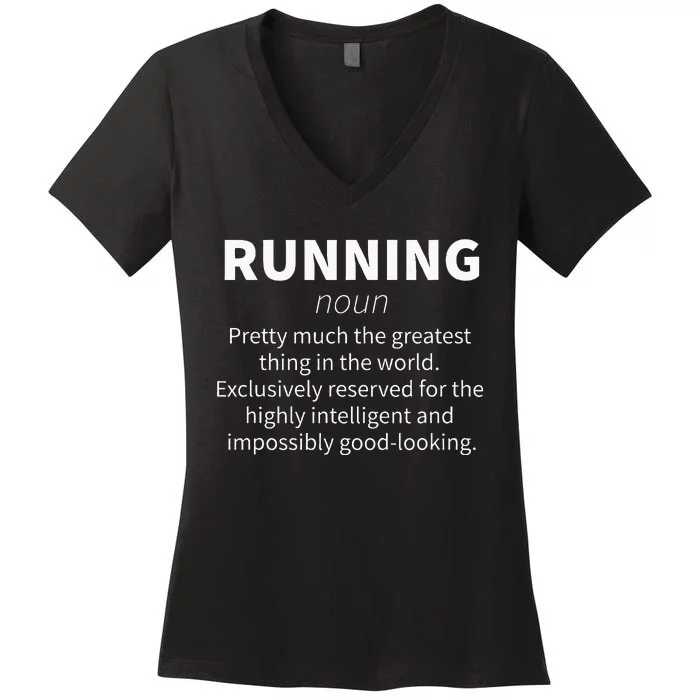 Running Funny Definition Funny 5k Marathon Runner Gift Women's V-Neck T-Shirt