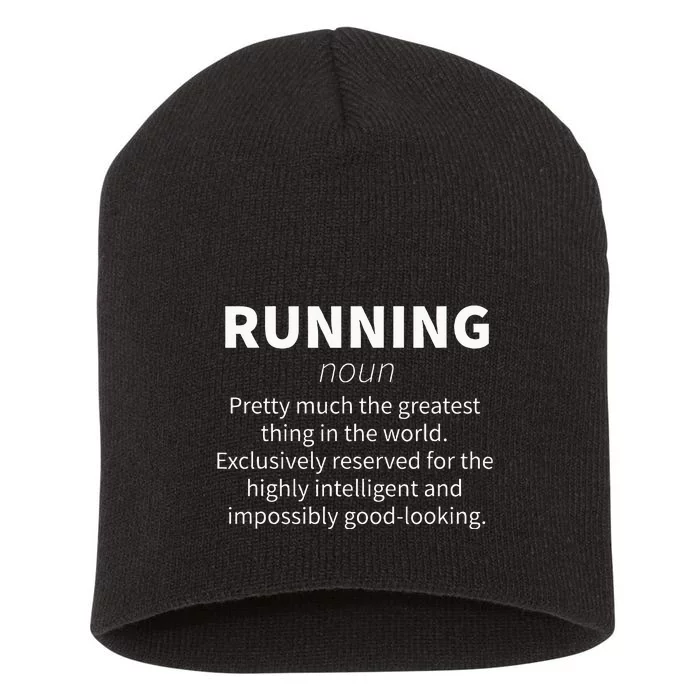 Running Funny Definition Funny 5k Marathon Runner Gift Short Acrylic Beanie