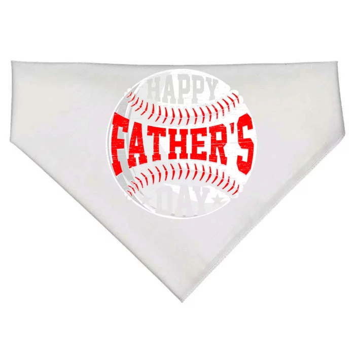 Retro Fathers Day Baseball Dad Papa Grandpa From Son Gift USA-Made Doggie Bandana