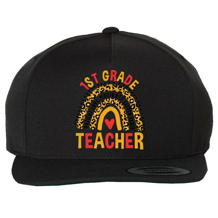 Rainbow First Day Of School 1St Grade Teacher Gift Wool Snapback Cap