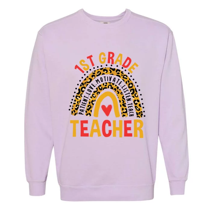 Rainbow First Day Of School 1St Grade Teacher Gift Garment-Dyed Sweatshirt