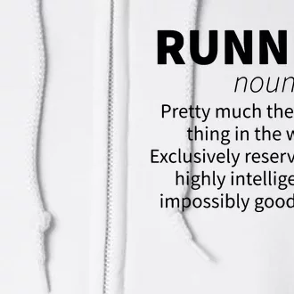 Running Funny Definition Funny 5k Marathon Runner Gift Full Zip Hoodie