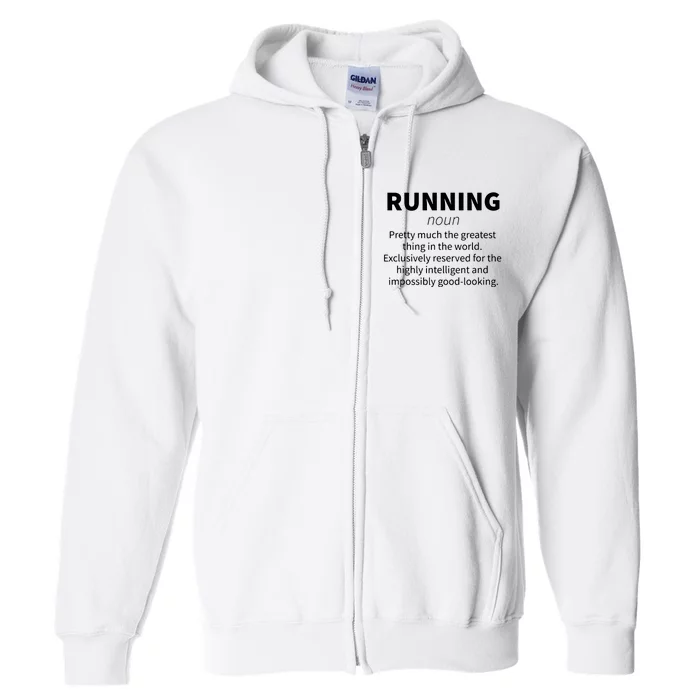 Running Funny Definition Funny 5k Marathon Runner Gift Full Zip Hoodie