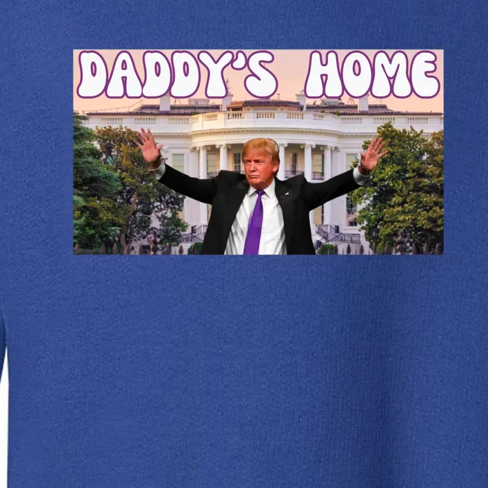 Retro Funny DaddyS Home Trump 2024 Stand With Trump Funny Gift Toddler Sweatshirt