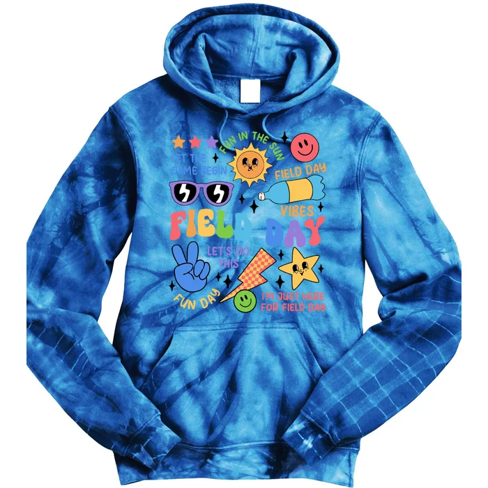 Retro Field Day Last Day Of School Teacher Field Day Cute Gift Tie Dye Hoodie