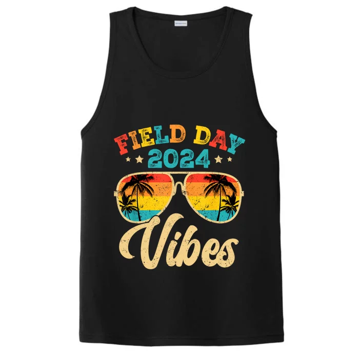 Retro Field Day Vibes Funny For Teacher Field Day Meaningful Gift Performance Tank