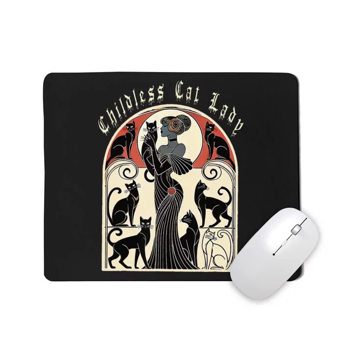 Retro Funny Design Childless Cat Ladies Cat Karma Mousepad