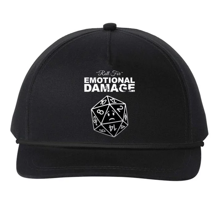 Roll For Emotional Damage Snapback Five-Panel Rope Hat