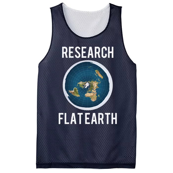 Research Flat Earth Earth Day Gift Mesh Reversible Basketball Jersey Tank