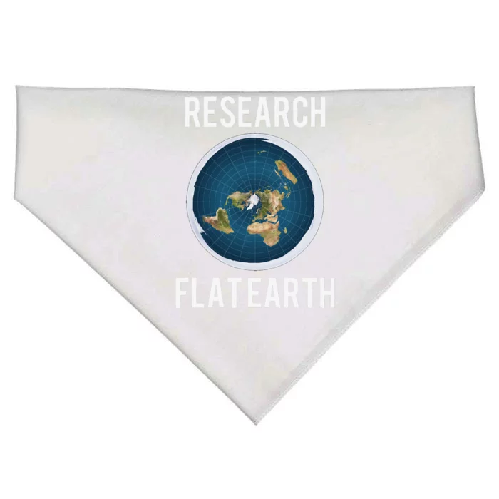 Research Flat Earth Earth Day Gift USA-Made Doggie Bandana