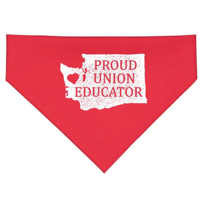 Red For Ed Washington Teacher Protest Union Educator USA-Made Doggie Bandana