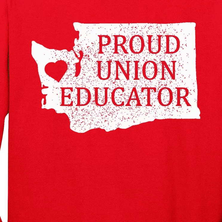 Red For Ed Washington Teacher Protest Union Educator Long Sleeve Shirt