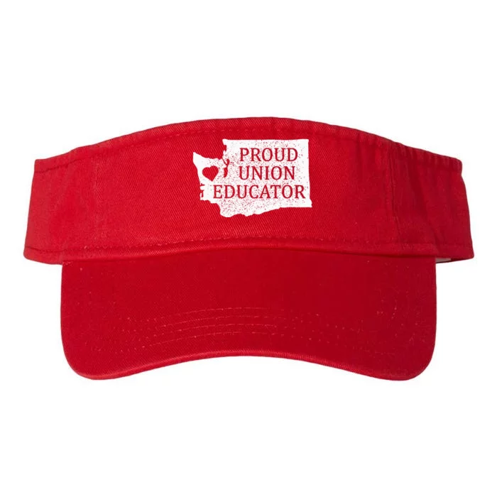 Red For Ed Washington Teacher Protest Union Educator Valucap Bio-Washed Visor