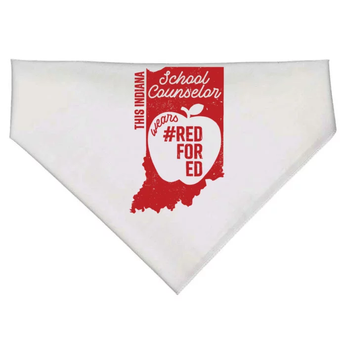 Red For Ed Indiana School Counselor #Redfored Gift USA-Made Doggie Bandana