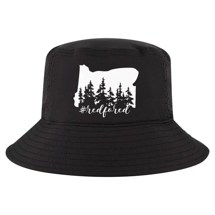 Red For Ed Oregon Trees Teacher Support Cool Comfort Performance Bucket Hat